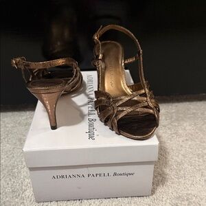 Adrianna Papell Metallic Bronze Heels